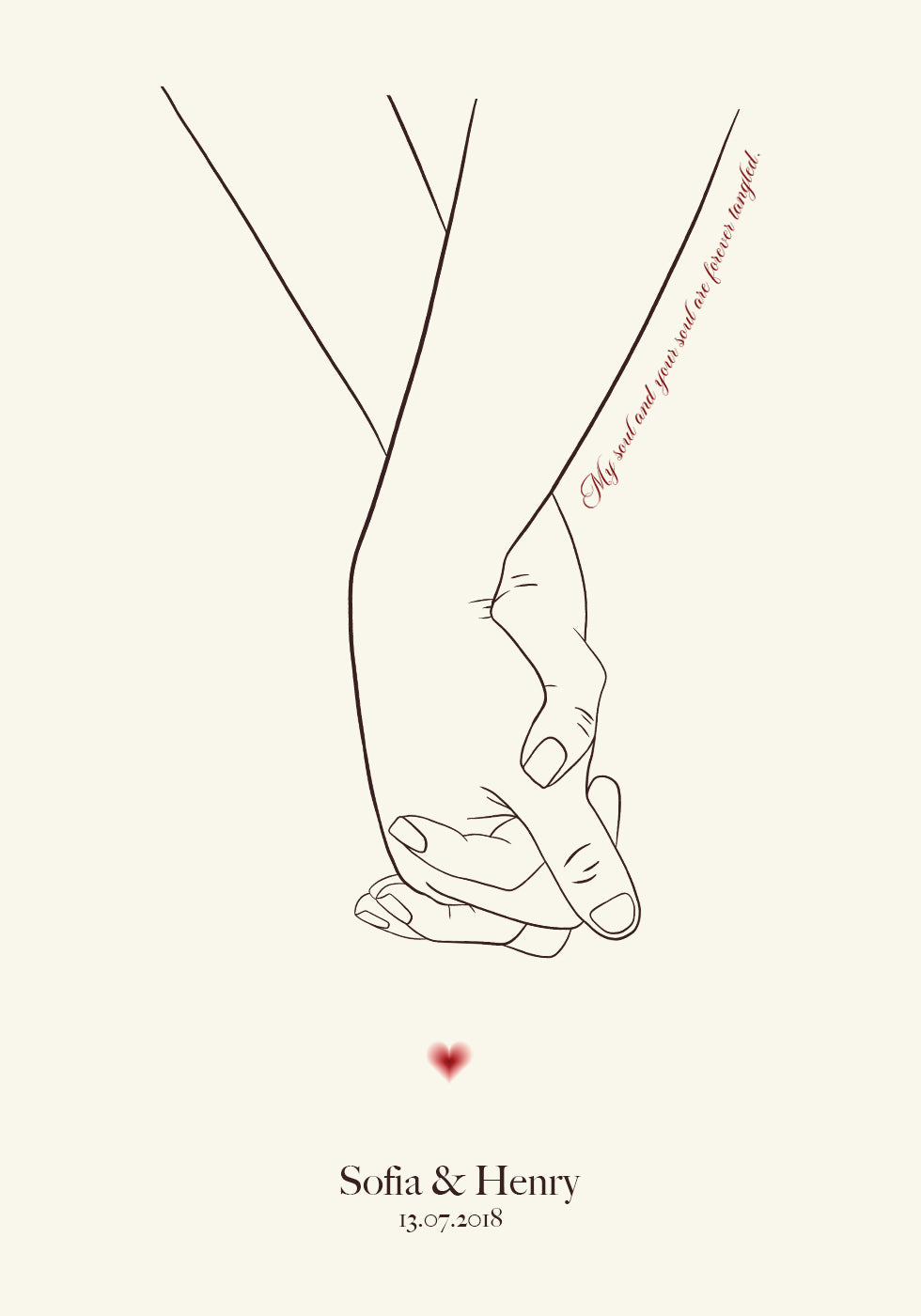 Souls Entwined in Time, Holding Hands Personalized Poster