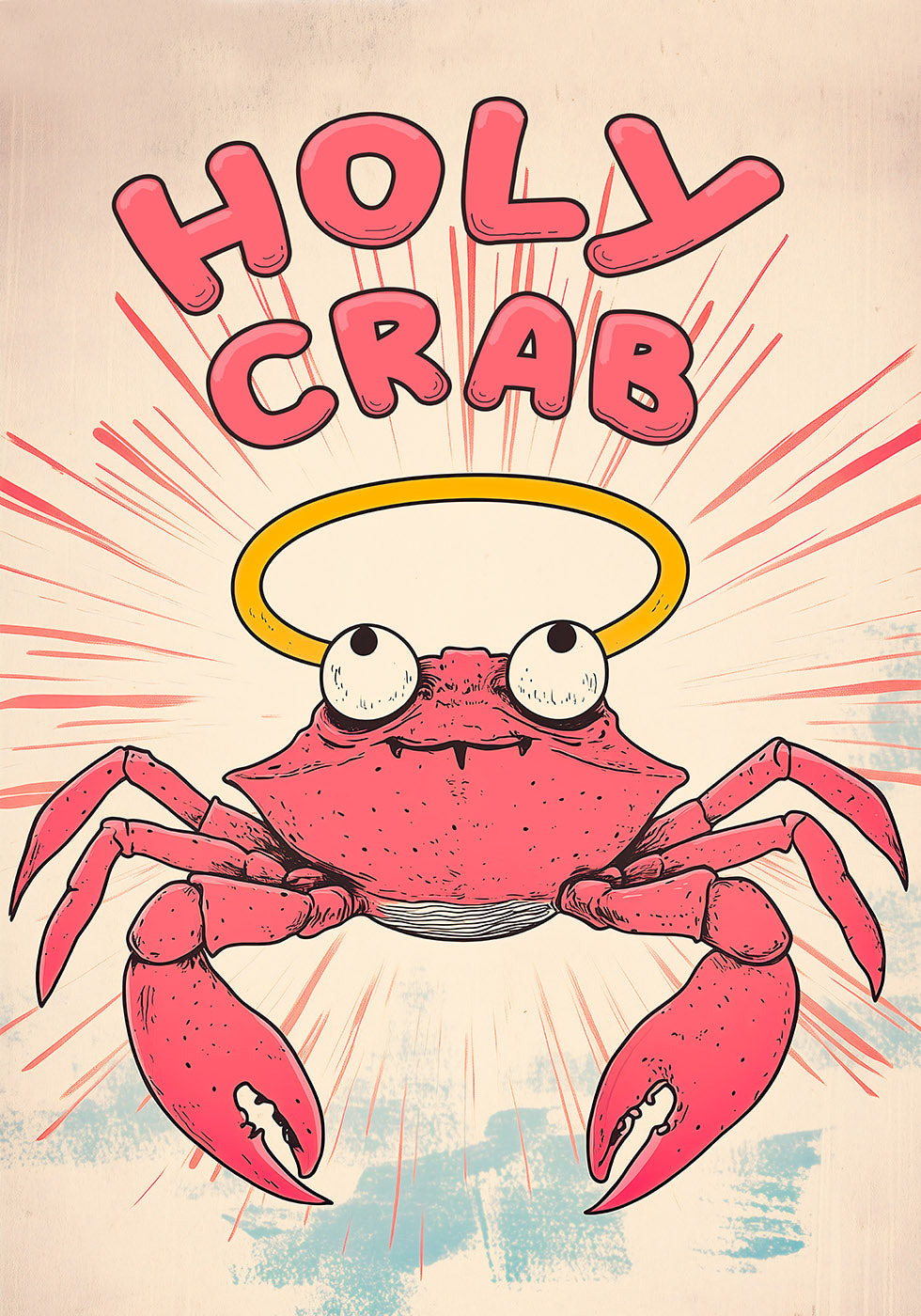 Holy Crab, Halo Crab Cartoon Poster