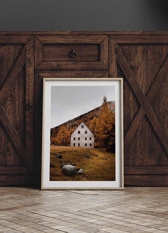 House Near the Autumn Mountains Poster