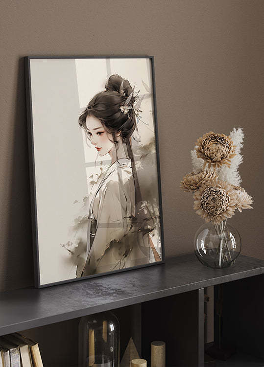 Elegant Ink Woman Poster