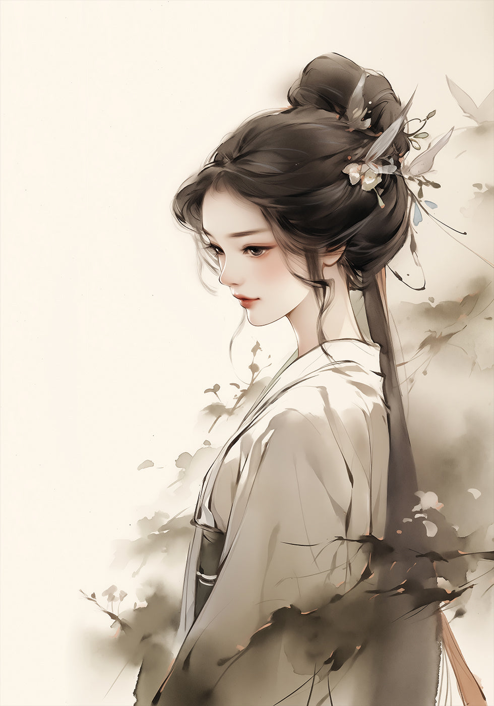 Elegant Ink Woman Poster