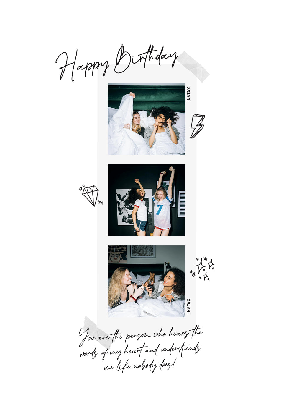 Happy Birthday Personalized Instax Collage Poster