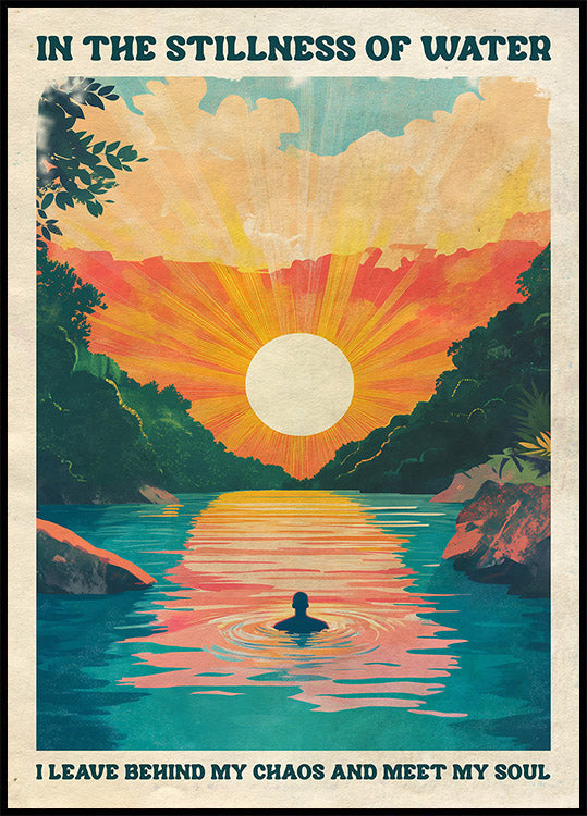 In the Stillness of Water Sunset River Poster