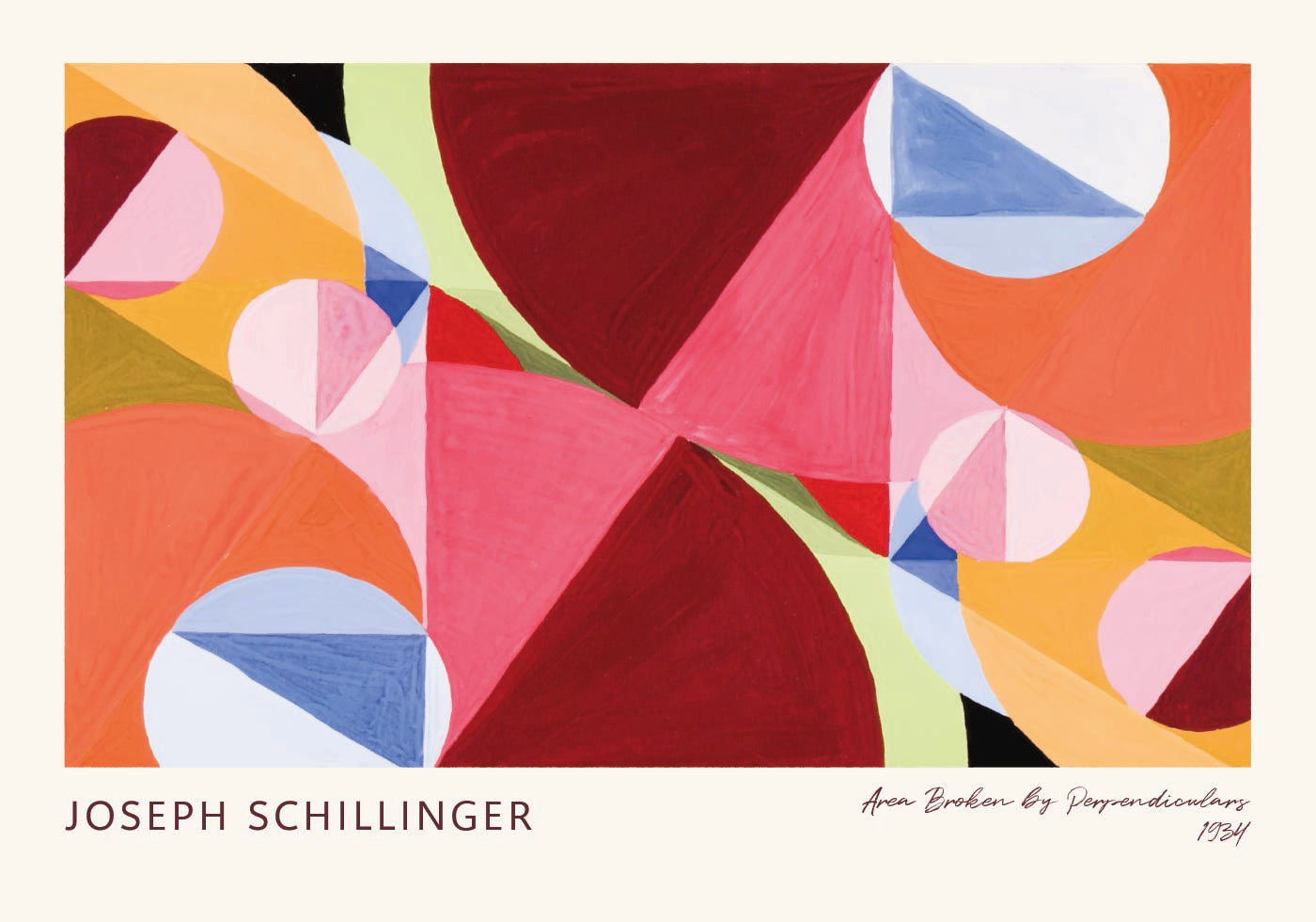 Area Broken By Perpendiculars Geometric Abstract Art by Joseph Schillinger 1934 Poster