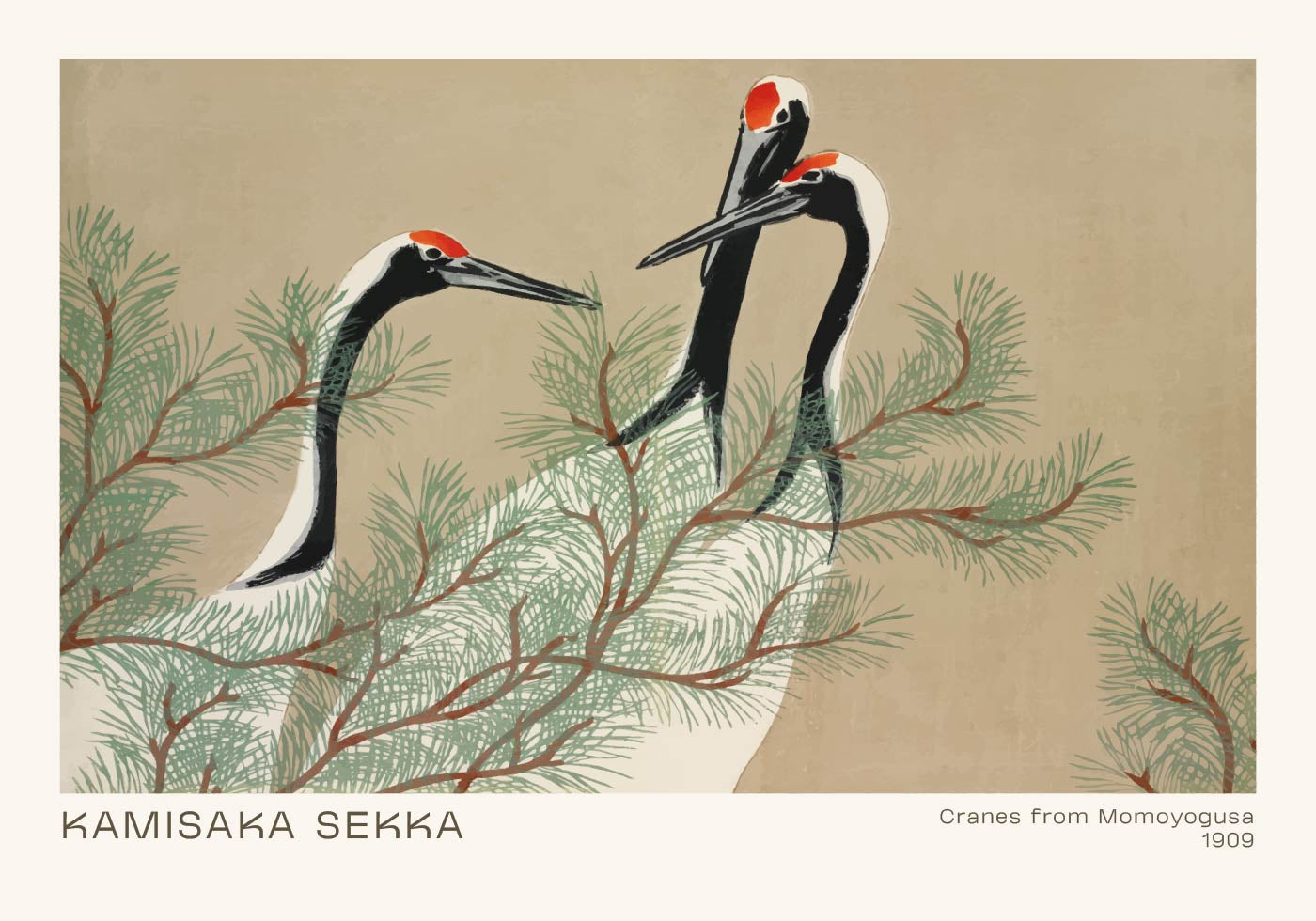 Cranes by Kamisaka Sekka Poster