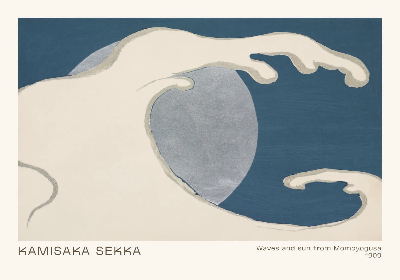 Waves and Sun from Momoyogusa, 1909, Kamisaka Sekka Poster