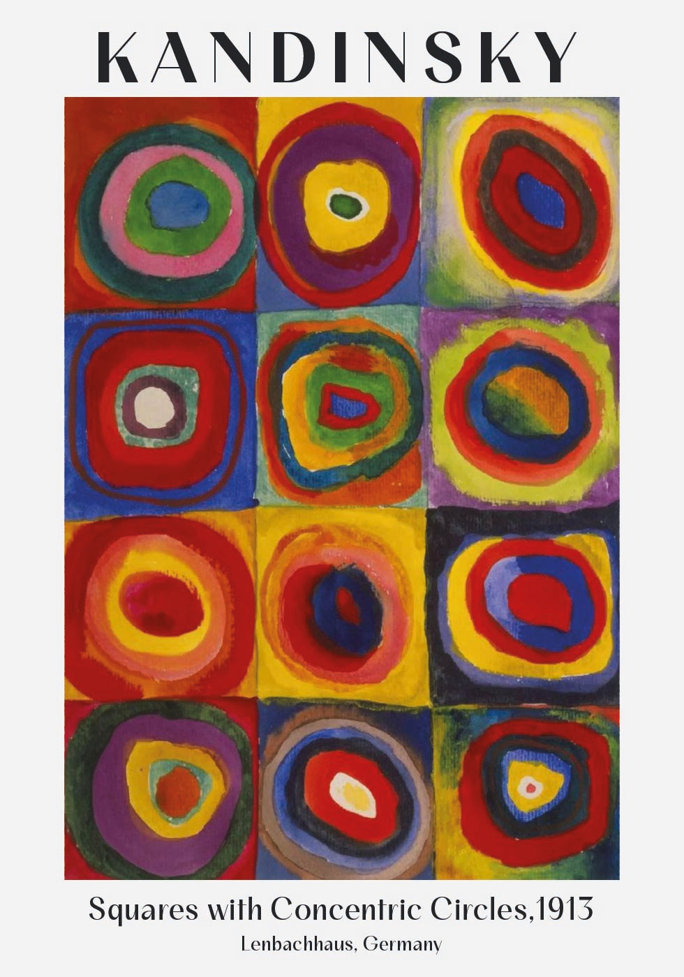 Squares with Concentric Circles, 1913, Wassily Kandinsky Poster