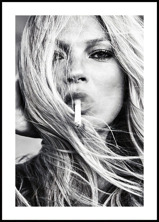 Kate Moss Smoking Poster