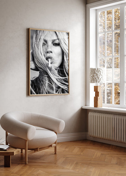 Kate Moss Smoking Poster