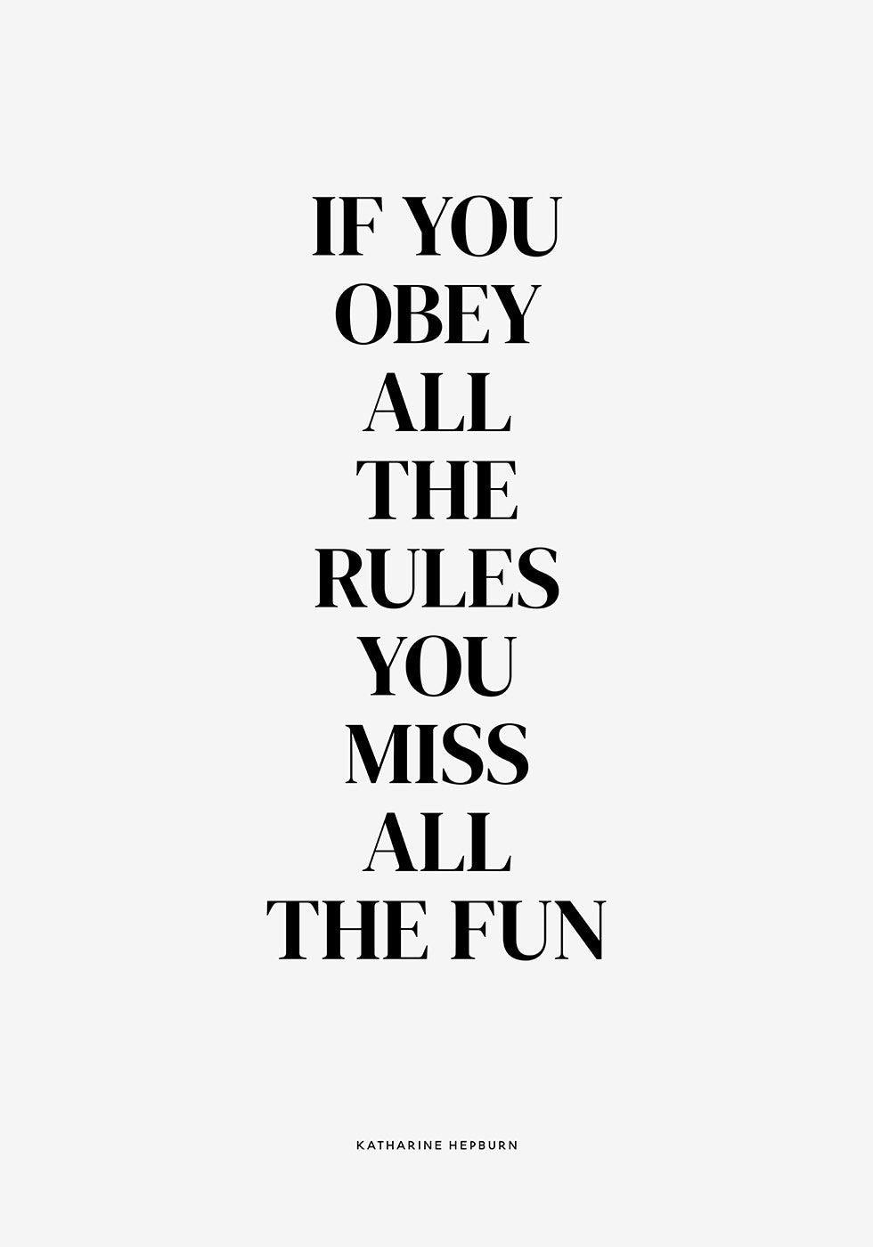 If You Obey All The Rules You Miss All The Fun Poster