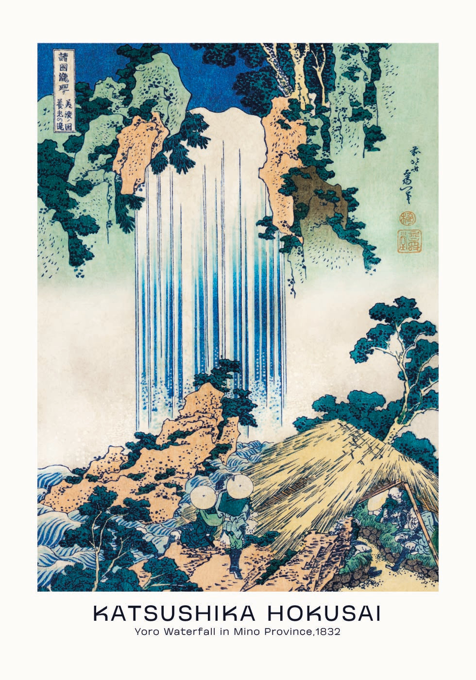 Katsushika Hokusai - Yoro Waterfall in Mino Province Poster