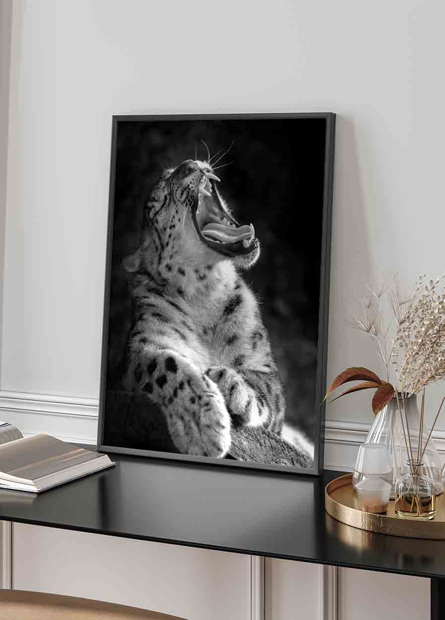 Majestic Leopard Roar Poster