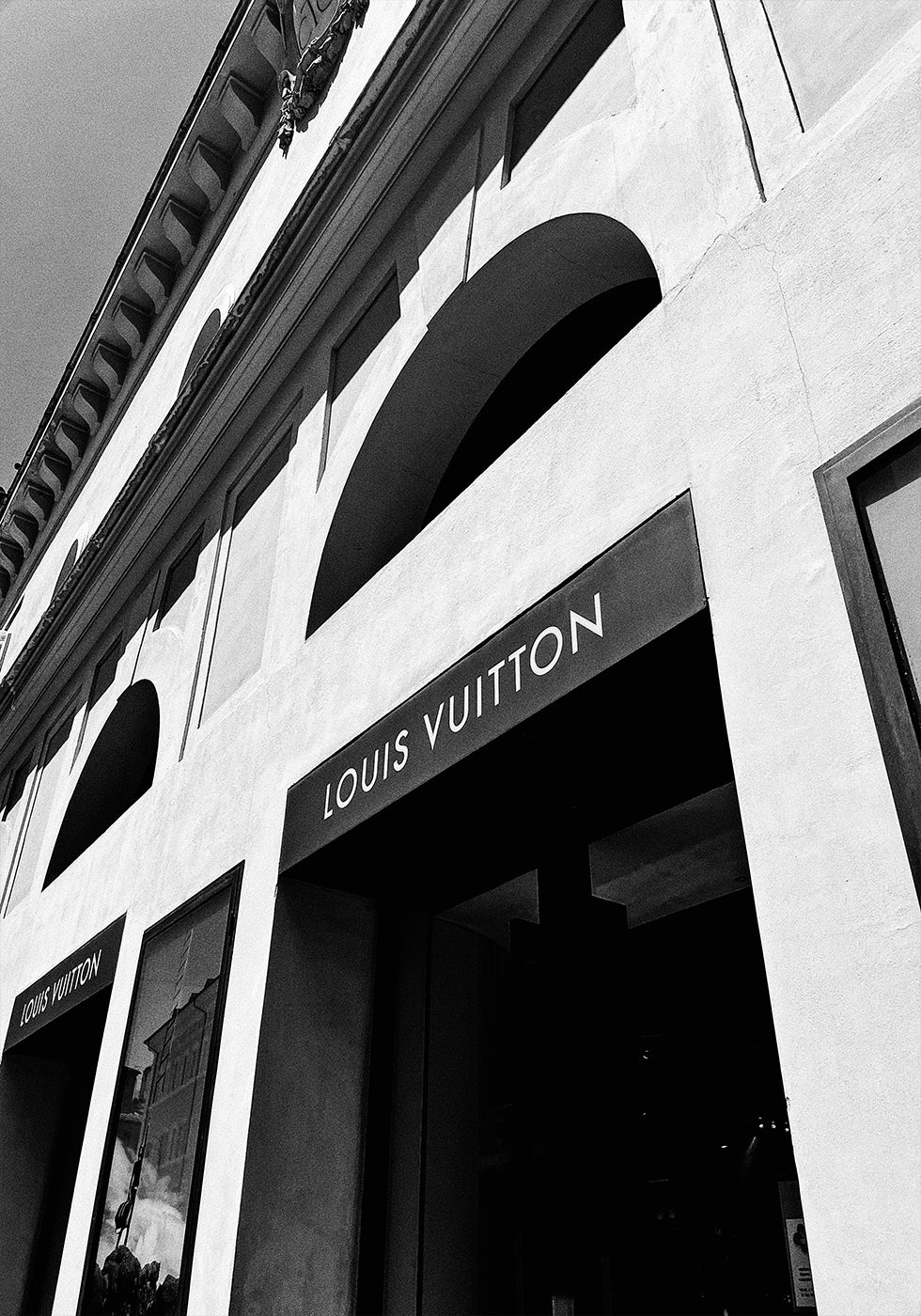 Louis Vuitton Rome Boutique Black & White Poster