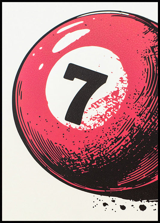 Lucky Number 7 Ball Poster