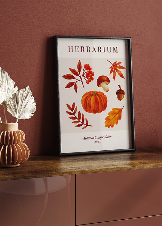 Herbarium Autumn Composition Poster