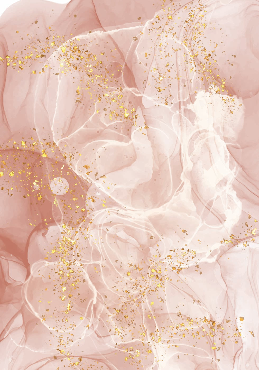 Pink Marble with Gold Poster