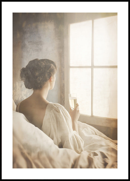 Moments of Stillness – Woman With Champagne Poster