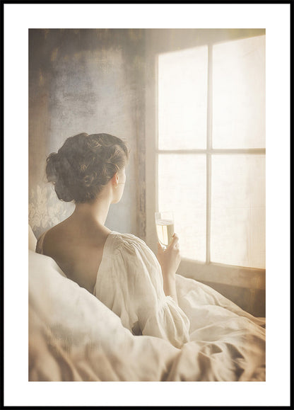 Moments of Stillness – Woman With Champagne Poster