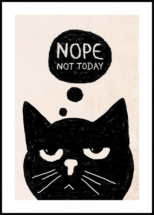 Moody Bored Cat Poster