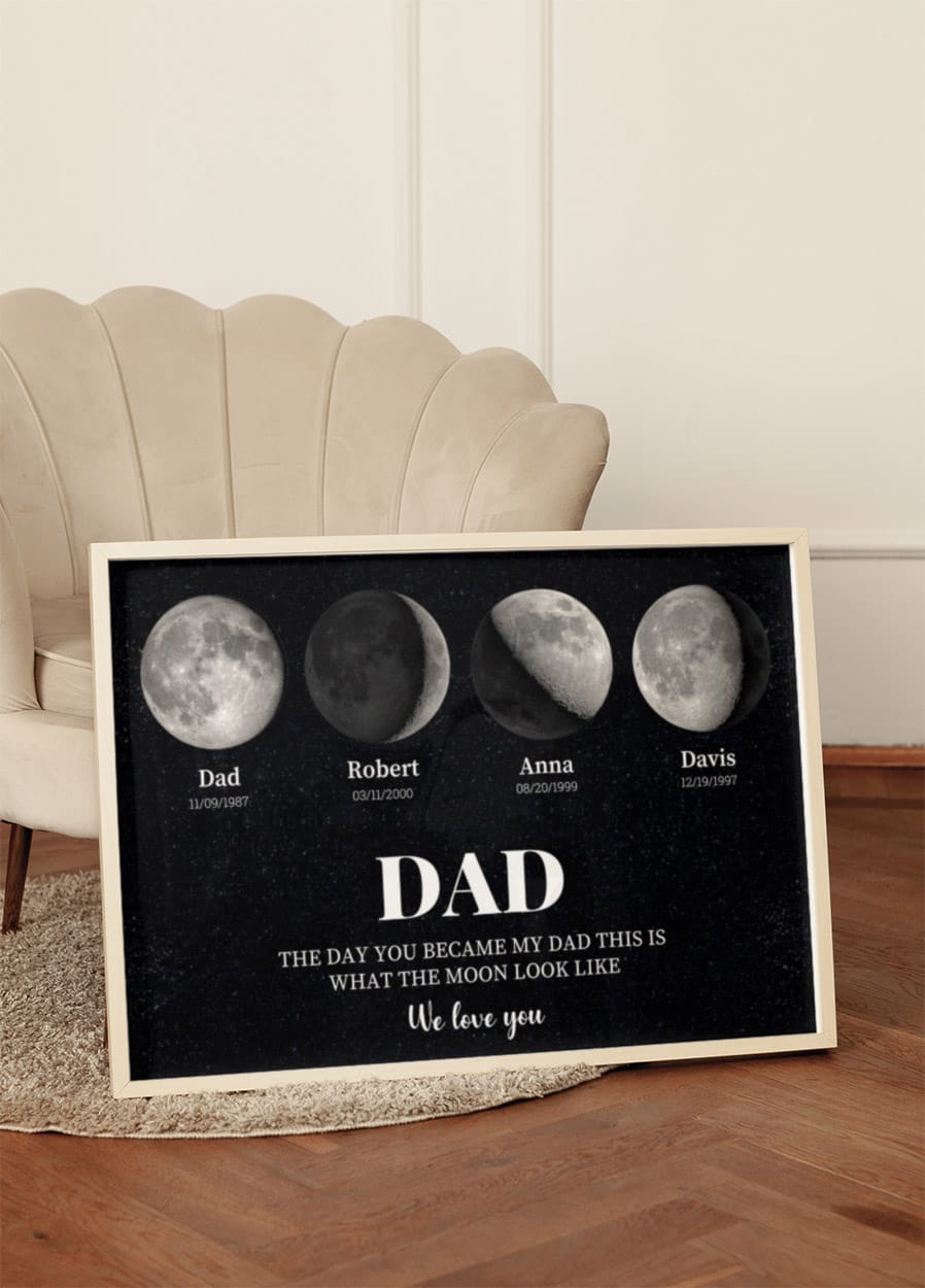 Our Moon Phases, Custom Dad Poster