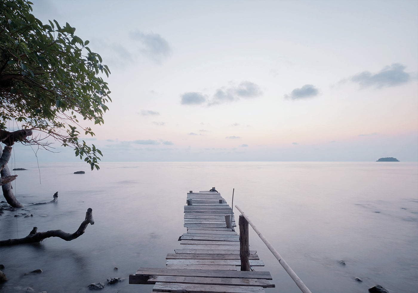 Tranquil Morning Pier Poster
