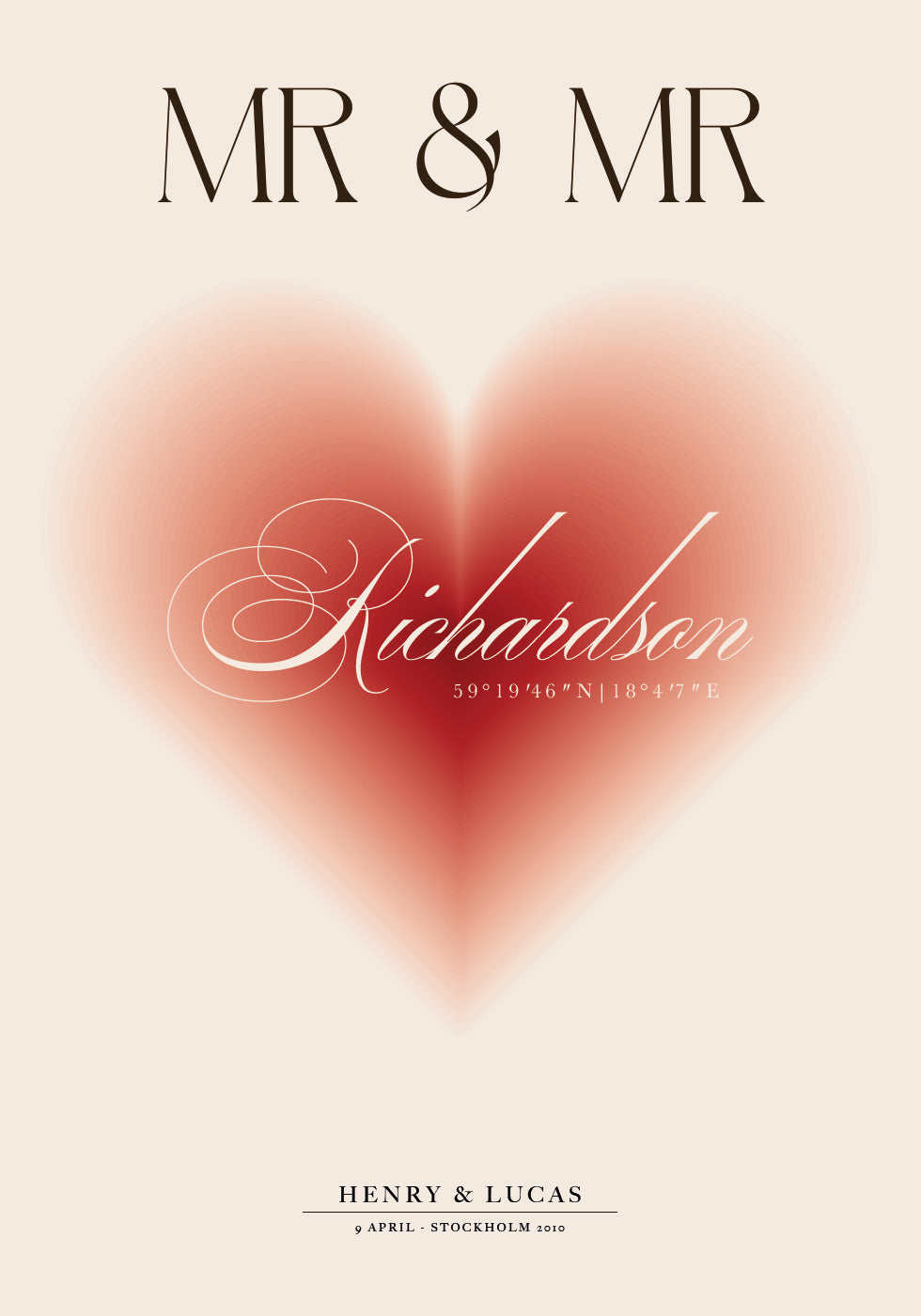 Mr & Mr Personalized Wedding Poster