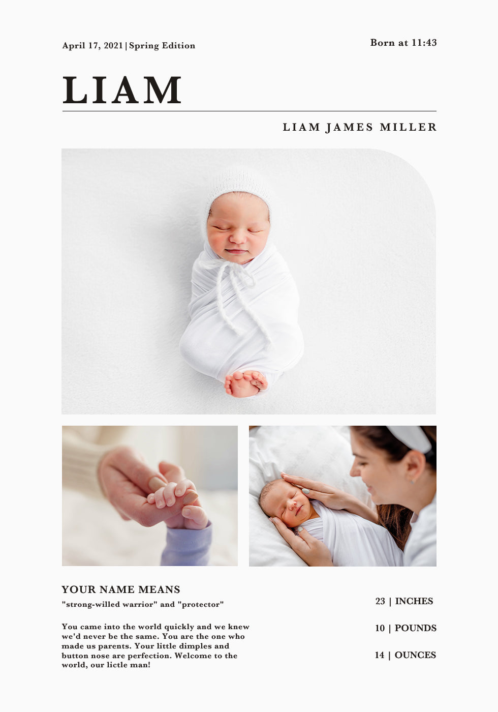 Newborn Birth Announcement Poster