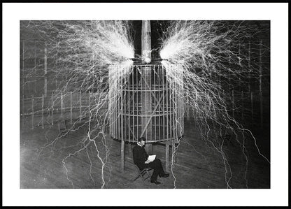 Nikola Tesla Electricity in Lab Poster