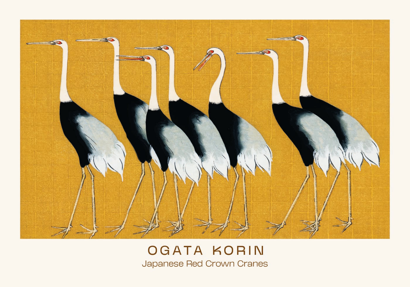 Japanese Red Crown Cranes, Ogata Korin Poster