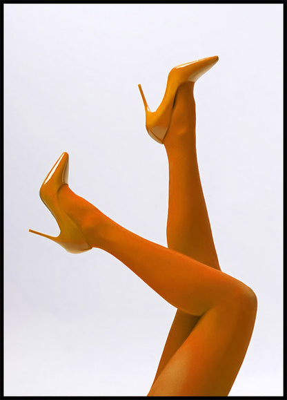 Orange Heels In Air Poster