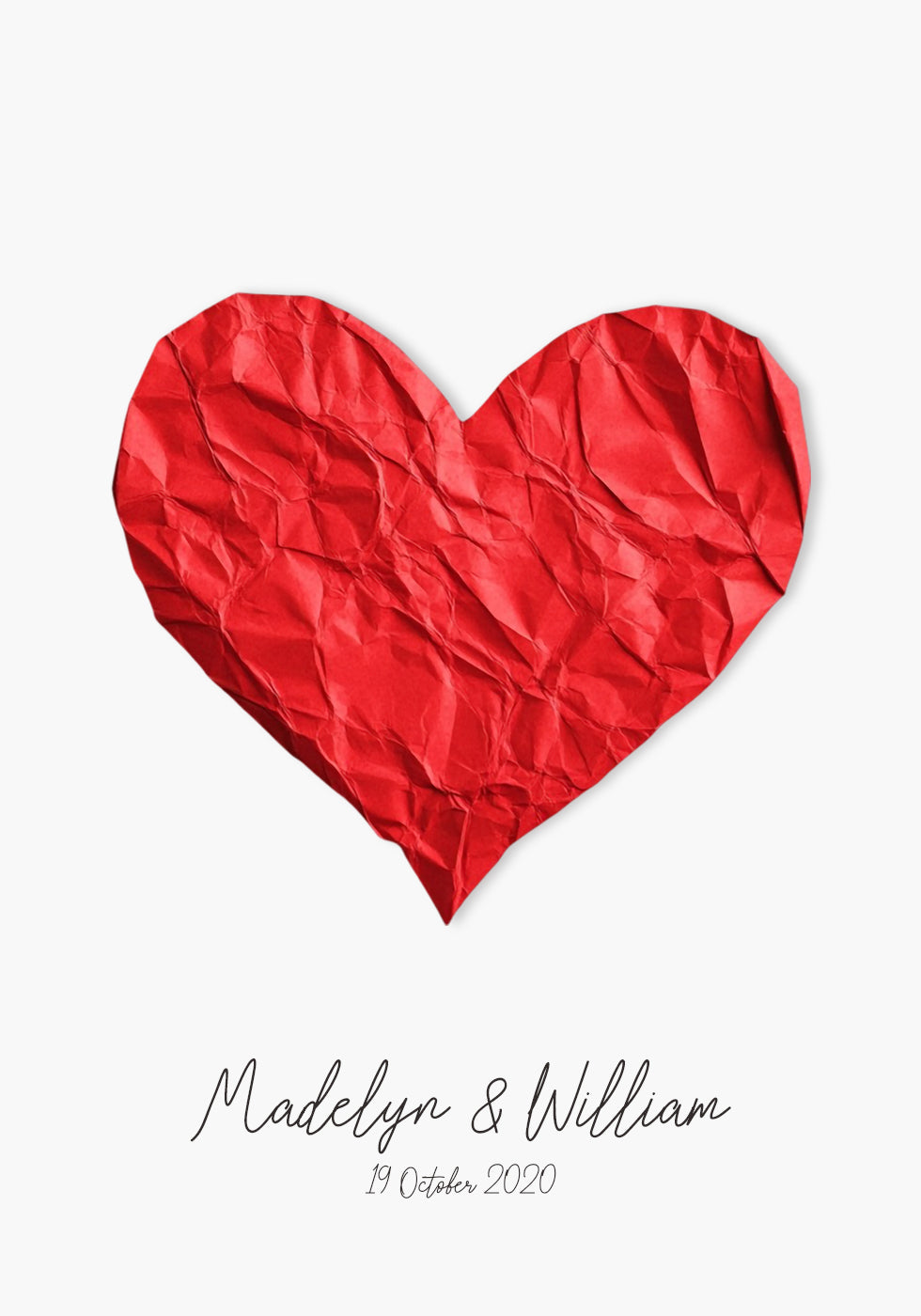 Paper Heart Personalized Poster