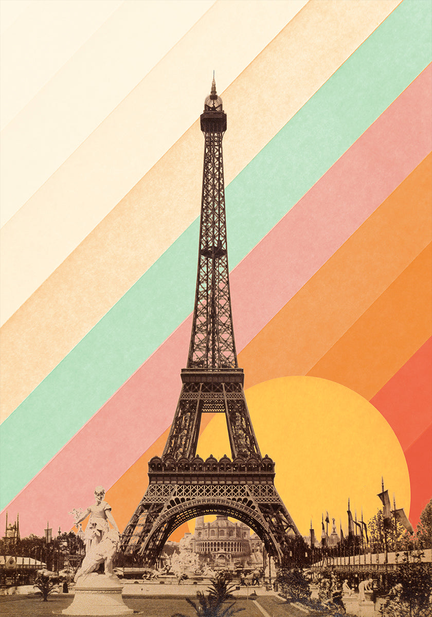 Eiffel Tower Rainbow Poster