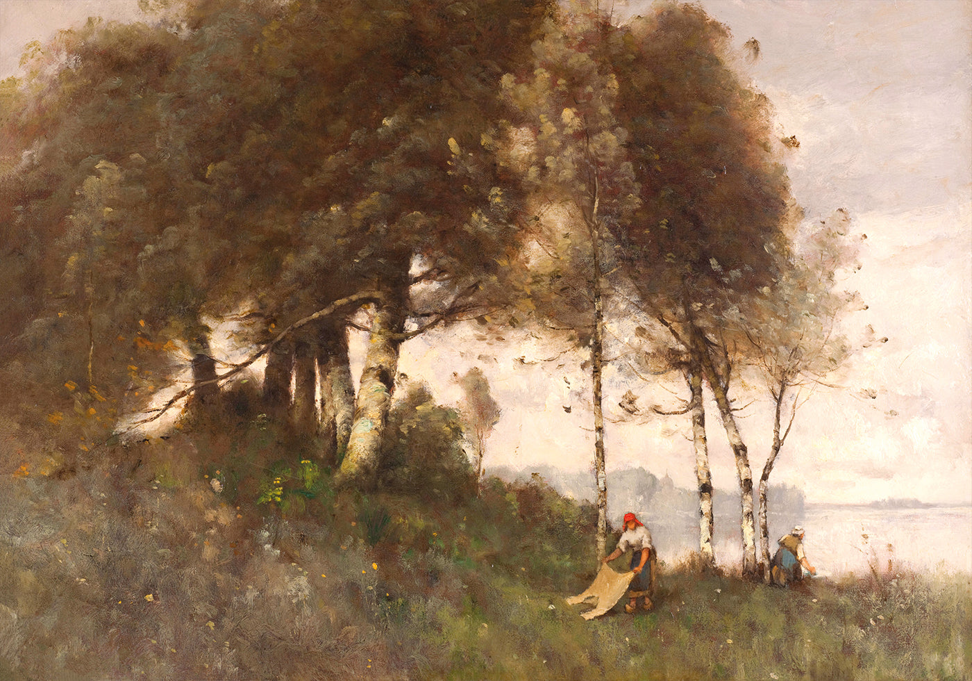 Landscape with Washerwomen by Paul-Désiré Trouillebert Poster