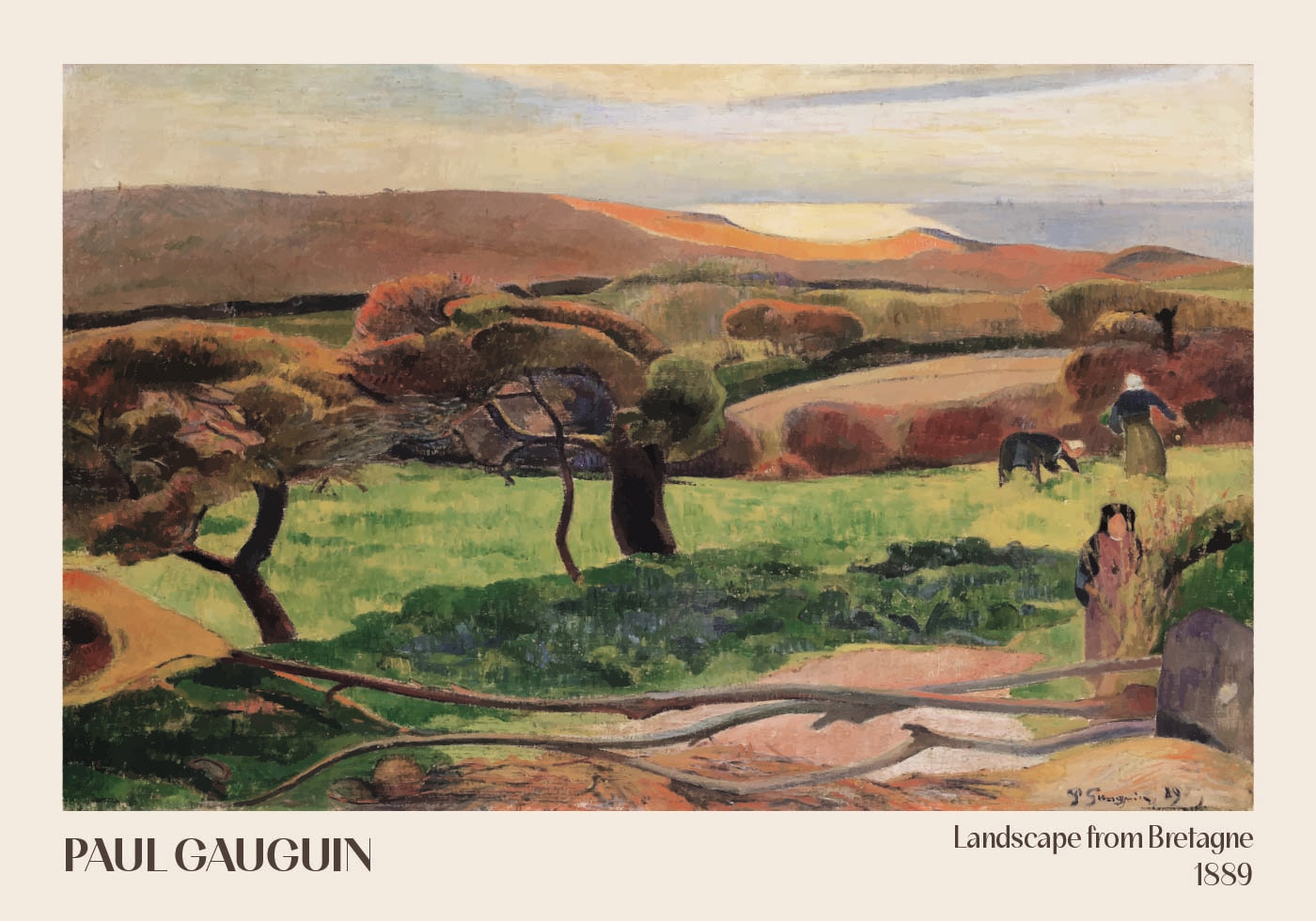 Landscape from Bretagne, 1889, Paul Gauguin Poster