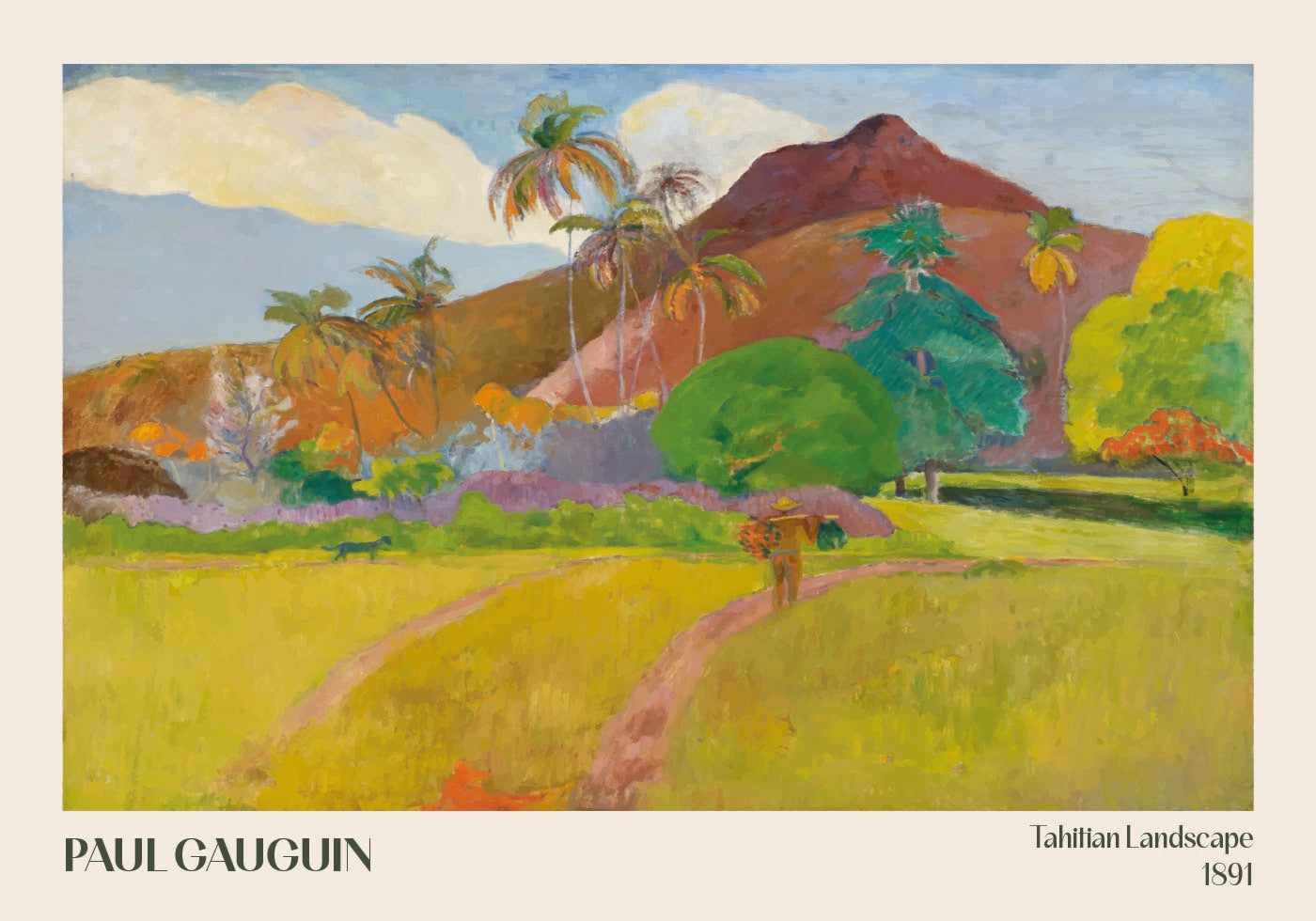 Tahitian Landscape, 1891, Paul Gauguin Poster