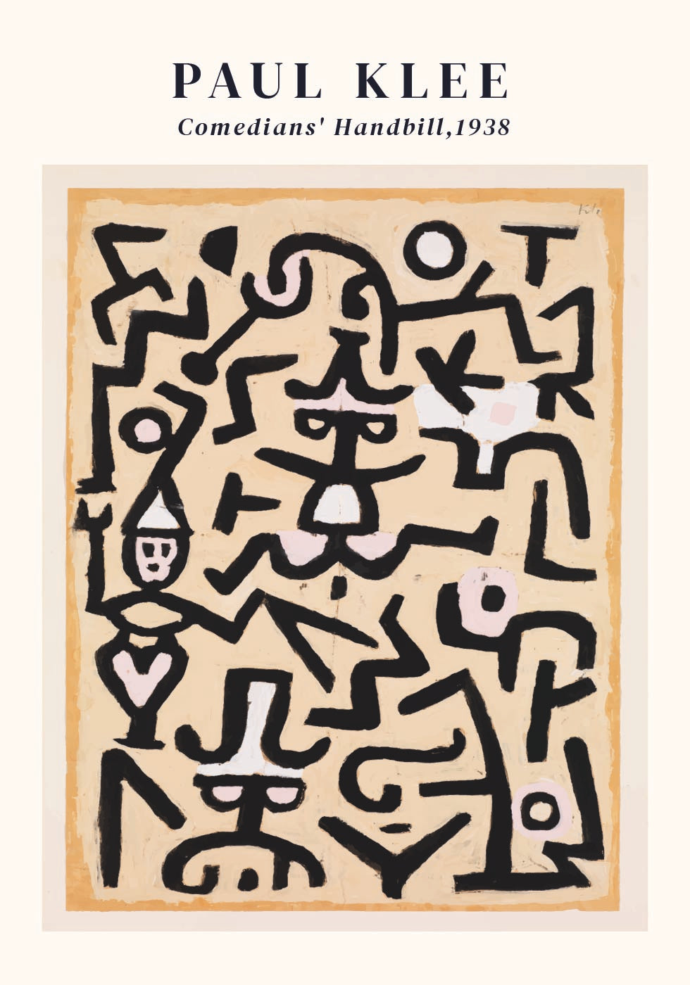 Comedians’ Handbill, abstract faces and playful forms Poster