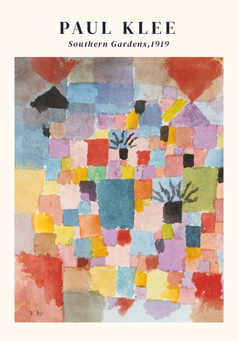Southern Gardens, colorful abstract mosaic Poster