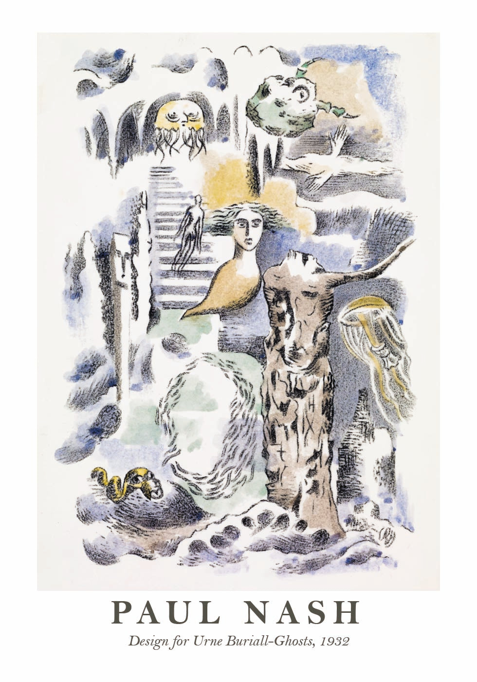Design for Urne Buriall-Ghosts, Paul Nash Poster