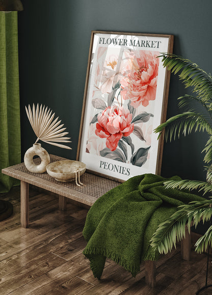 Peonies Pink Poster