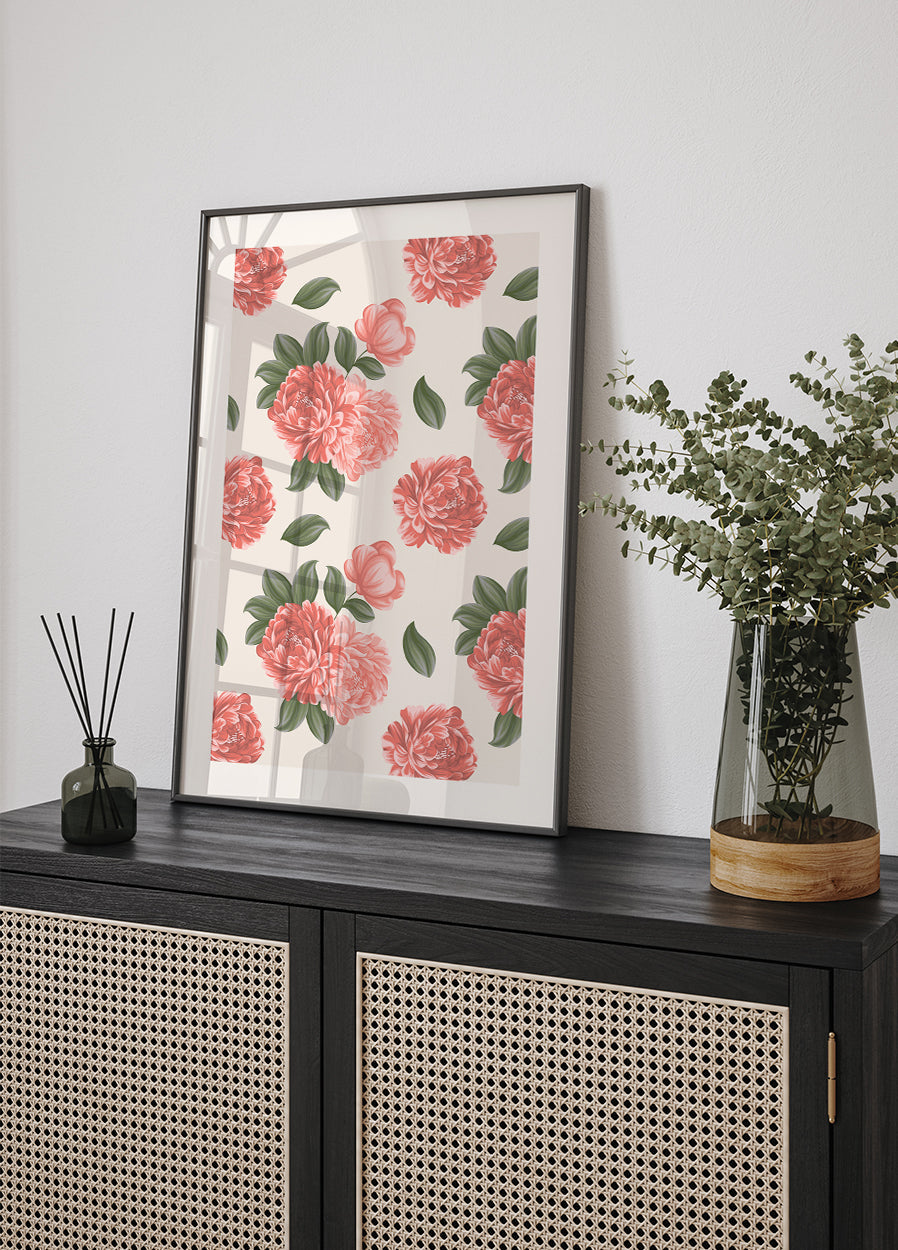 Peony Flowers Poster