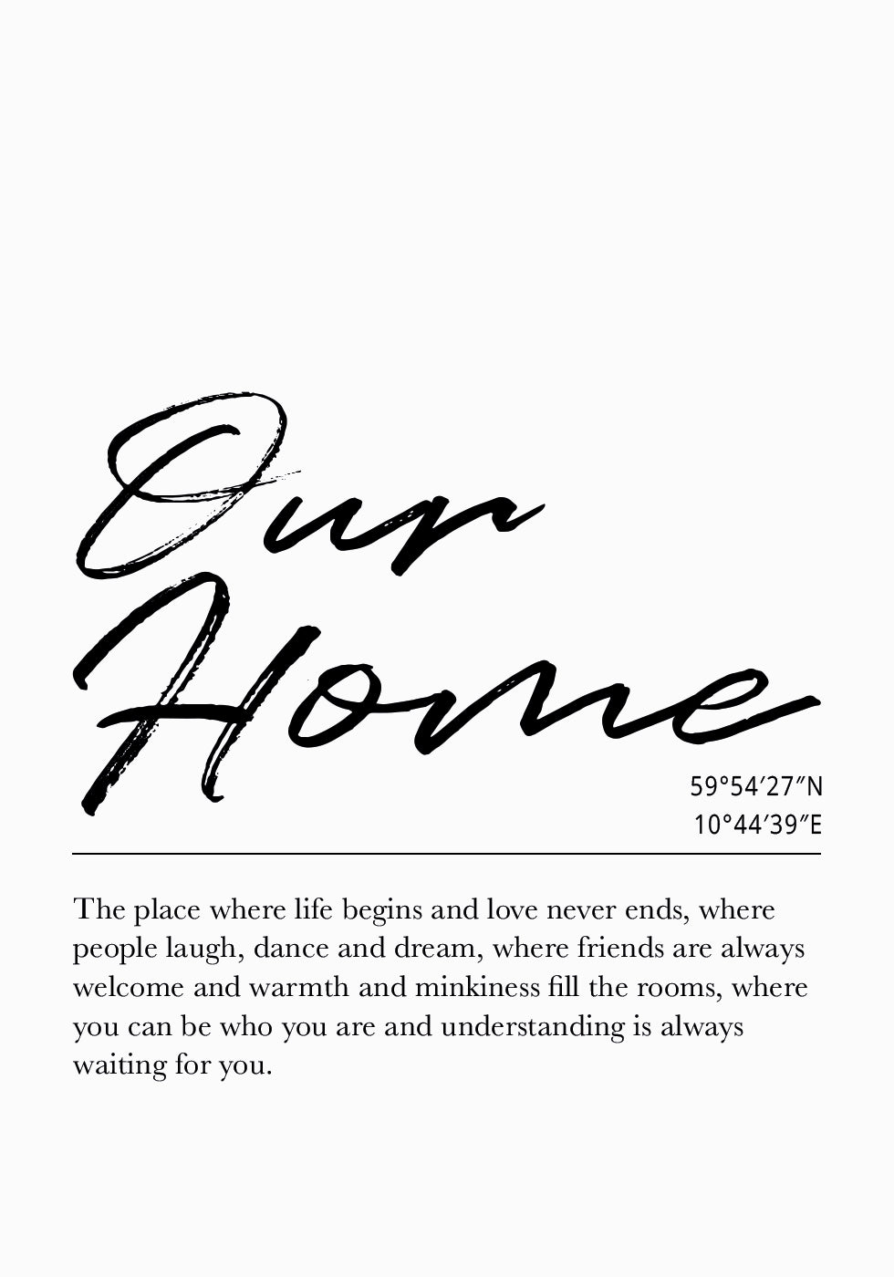 Custom Home Coordinates Poster