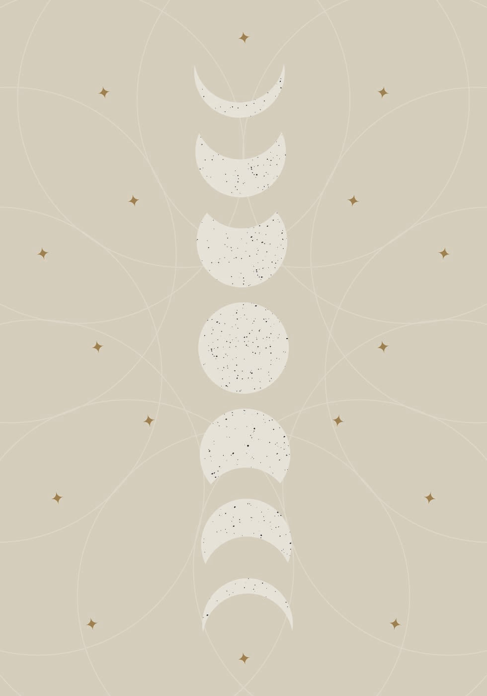Phases of the Moon, Celestial Lunar Cycle Poster