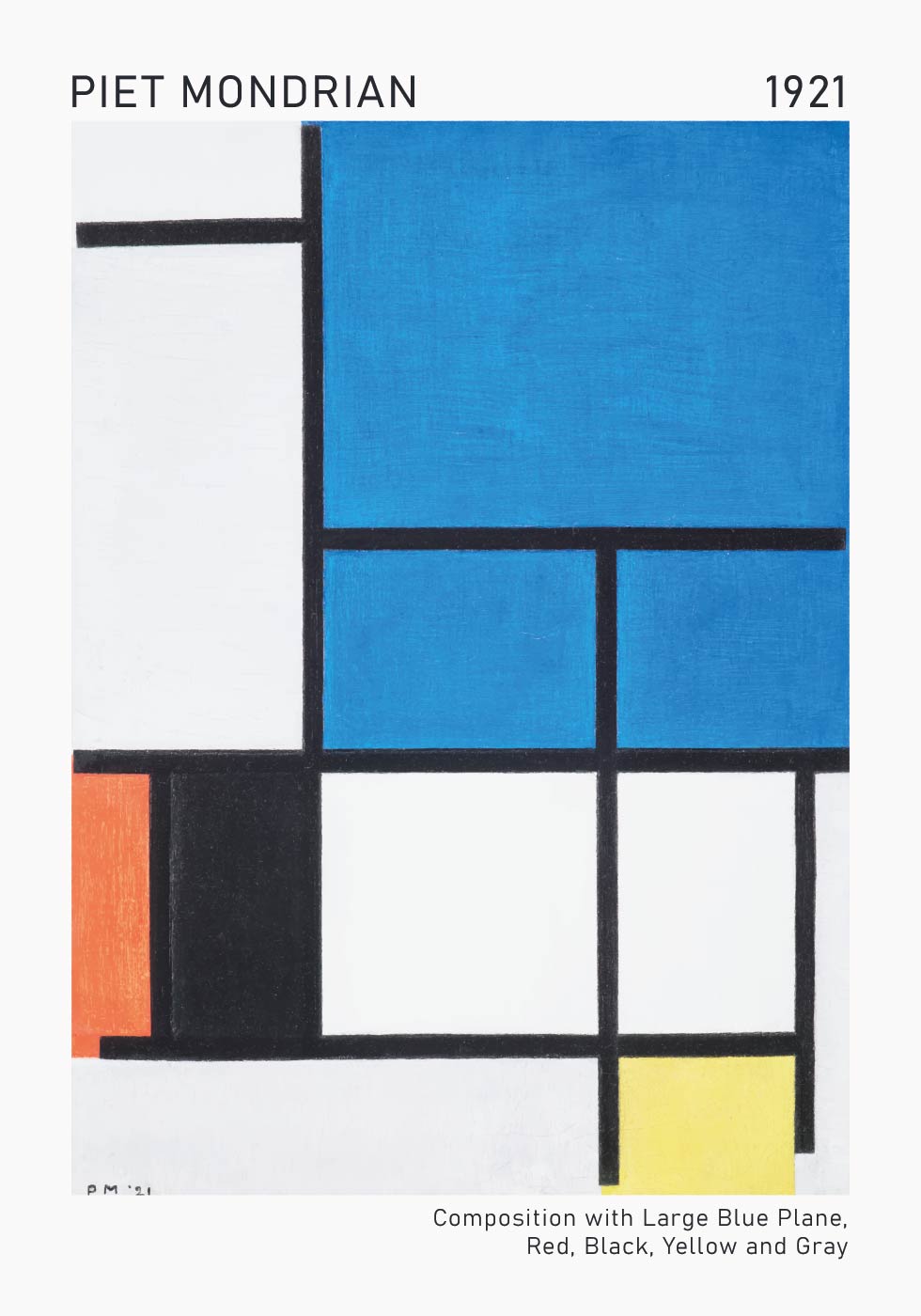 Composition With Large Blue Plane Poster