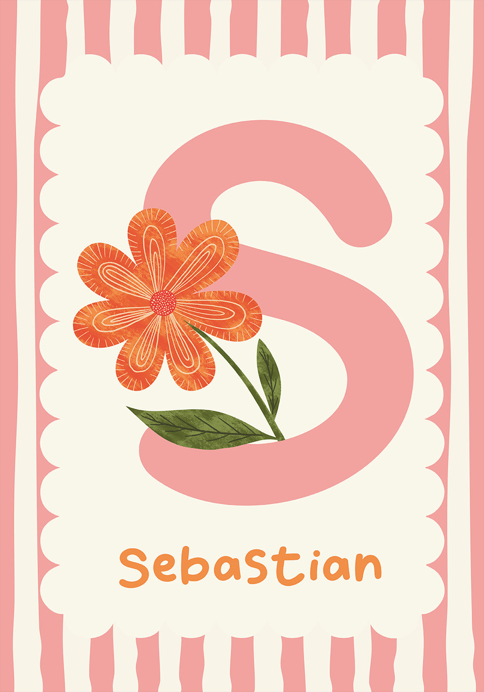Personalized Floral Letter Poster