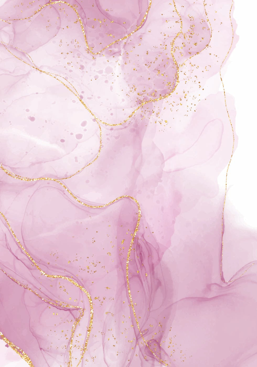 Pink Marble with Gold Poster