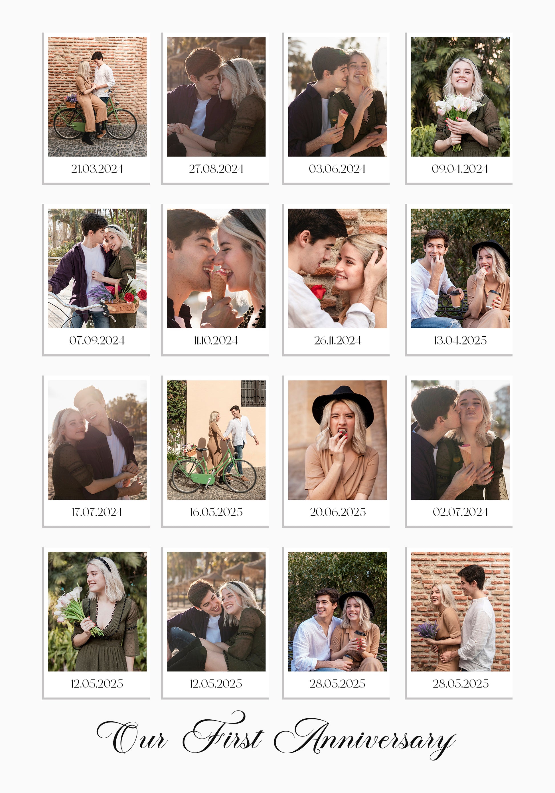Anniversary Memories, Romantic Photo Collage Poster