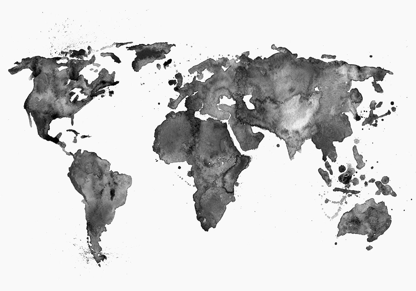 World Ink Map Poster