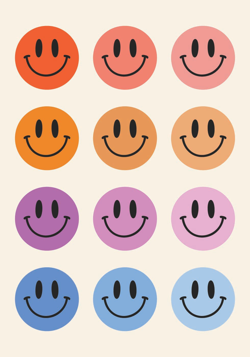 Colorful Smiley Faces Poster