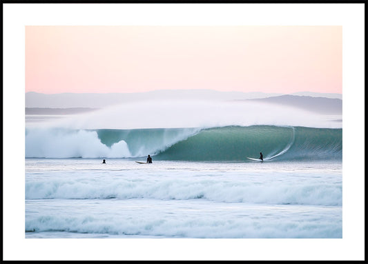 Sunset Barrel Surf, Coastal Calm Wall Art Poster