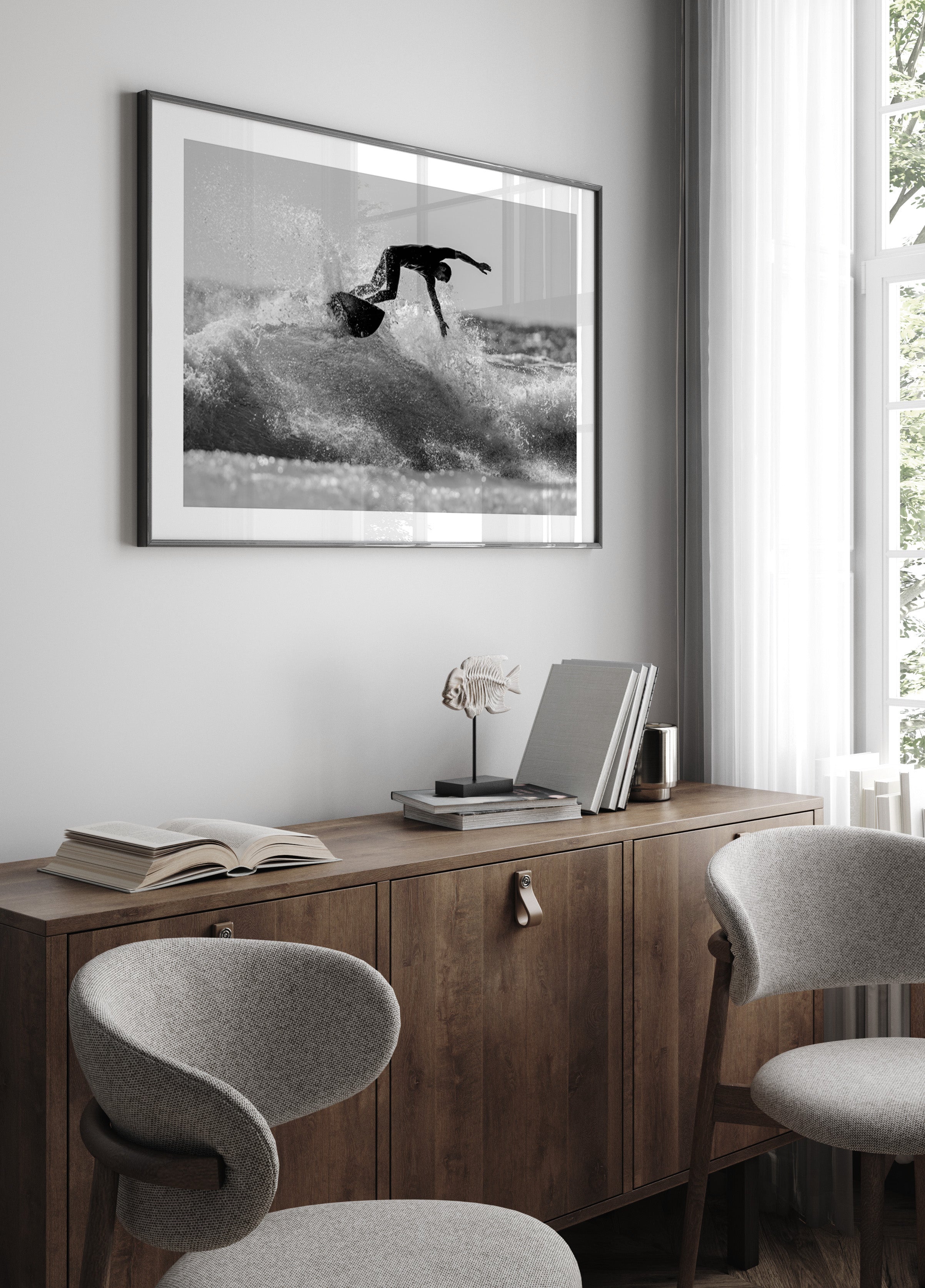Surfer Riding Ocean Wave